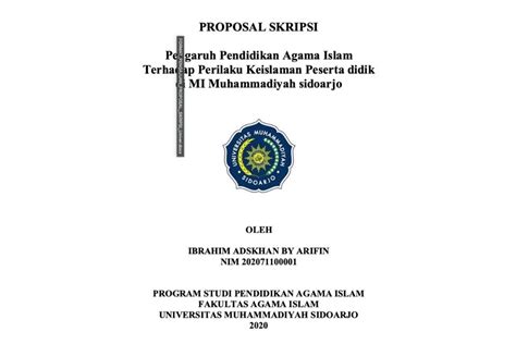 15 Contoh Cover Proposal Skripsi Dan Cara Membuatnya Lengkap Blog Mamikos