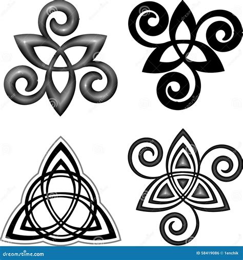 Vector Celtic Triskel Symbols Set Stock Vector Illustration Of Circle