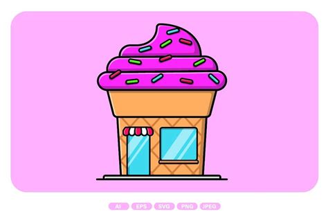 Ice Cream Shop Cartoon Graphic by Menjiwai Pool · Creative Fabrica