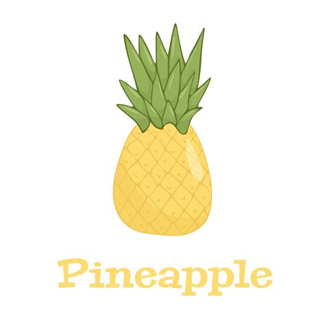 Summer Fruits For Healthy Lifestyle Pineapple Fruit Vector Illustration Cartoon Flat Icon