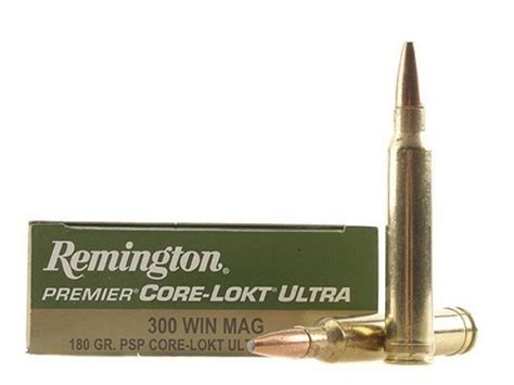 Remington Premier Ammunition 300 Winchester Magnum 180 Grain Core Lokt Ultra Bonded Pointed Soft