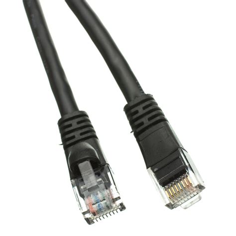 Cat5e Black Copper Ethernet Cable Snagless Boot 6in