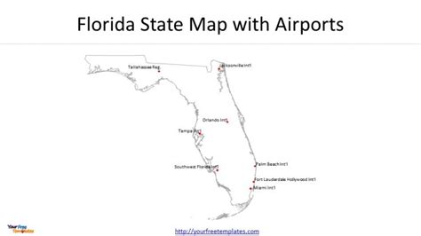 Us Florida Airports Map Free Powerpoint Template