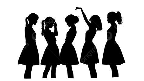 A Set Of Vector Girl Silhouettes Silhouette Set Vector Set Girl