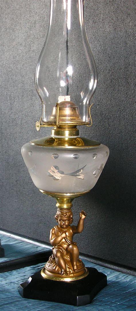 Antique Figural Stem Oil Lamp Circa S Lampe Ancienne Lampe