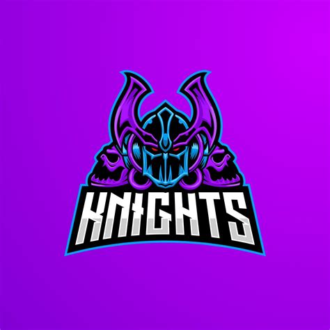 Knight Gaming Esport Mascot Emblem Logo With Editable Team Name