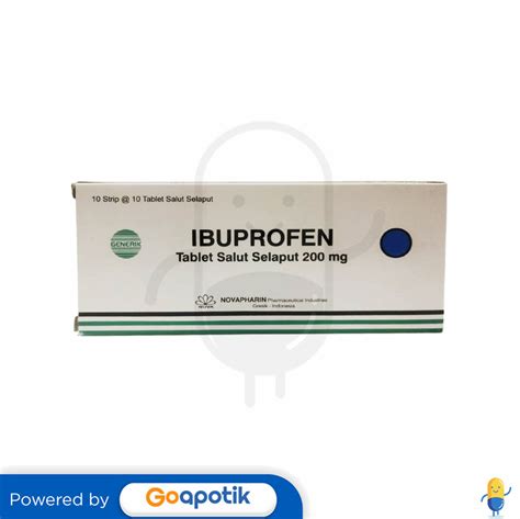 IBUPROFEN NOVAPHARIN 200 MG BOX 100 TABLET Kegunaan Efek Samping