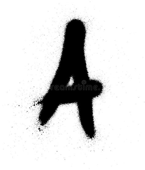 Sprayed A Font Graffiti With Leak In Black Over White Stock Vector