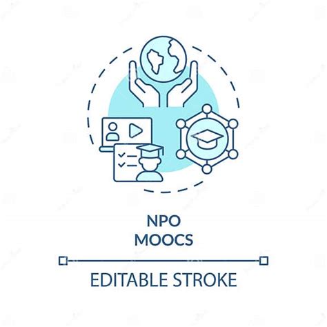 2d Blue Thin Linear Icon Npo Moocs Concept Stock Illustration Illustration Of Technology