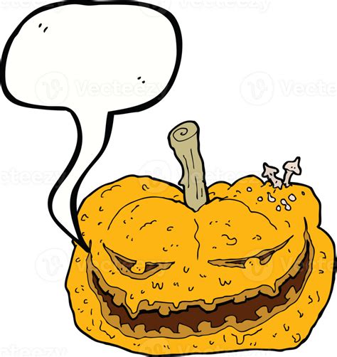 Cartoon Halloween Pumpkin With Speech Bubble 42550678 Png