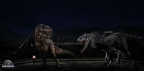 Jurassic World Trex Vs Indominus Rex By Najamsaqib36 On Deviantart