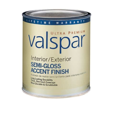 Valspar Ultra Premium 1 Quart Interior Exterior Semi Gloss Tintable Latex Base Paint In The