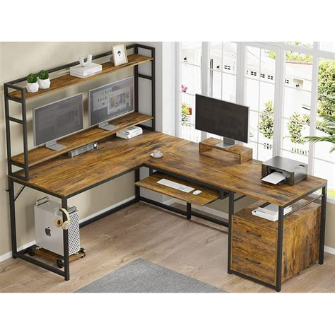 The New Sedeta L Shaped Desk With File Drawers And Hutch 94 4 Inches