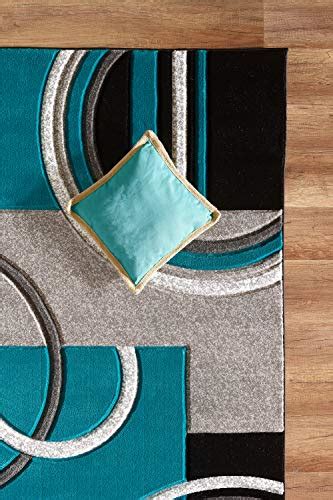 Glory Rugs Area Rug Modern X Turquoise Soft Hand Carved Contemporary