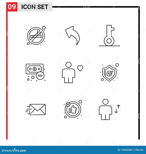 Lock Avatar Icon Set On Isolated Cartoon Vector | CartoonDealer.com ...