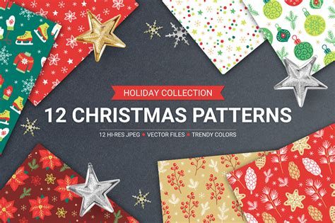 12 Christmas Seamless Patterns By Miu Miu | TheHungryJPEG