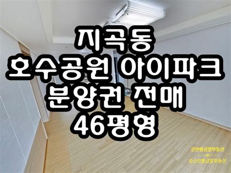 군산 호수공원아이파크 지곡동 분양권 전매 46평 네이버 블로그