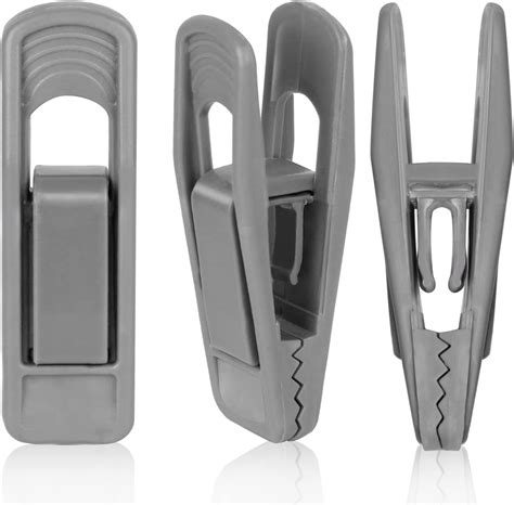 Amazon Tinfol Pc Grey Plastic Hanger Clips Strong Pinch Grip