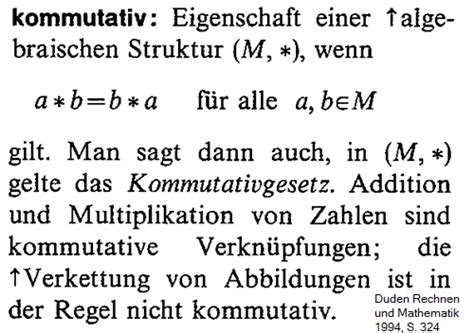 Kommutativit T In Der Sprache Der Mathematik