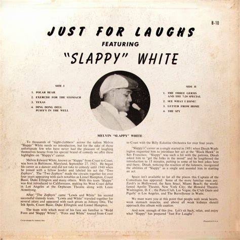 Vintage Stand-up Comedy: Slappy White - Just For Laughs 1960s