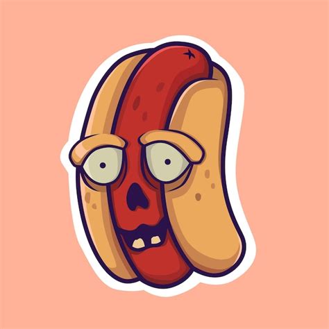 Premium Vector Illustration Of Hot Dog Zombie Editable Verctor