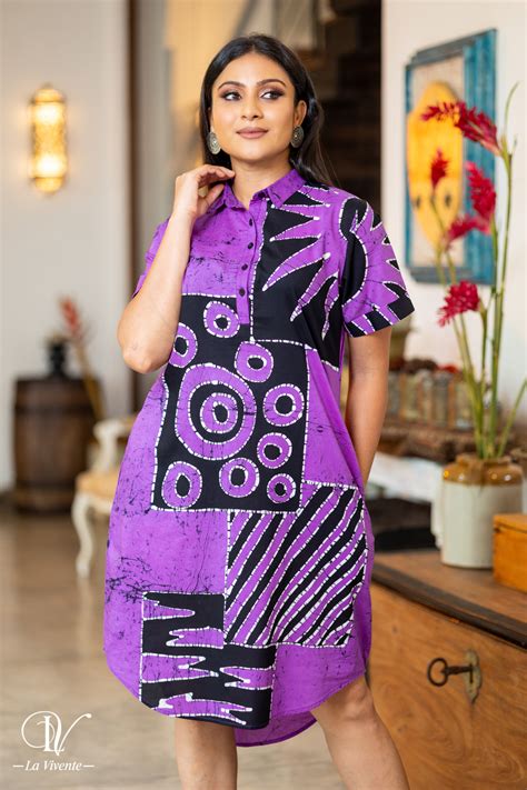 Batik Shirt Dress - La Vivente