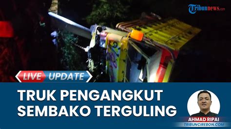 Truk Pengangkut Sembako Terguling Di Sawah Jalan Lingkar Timur Kuningan