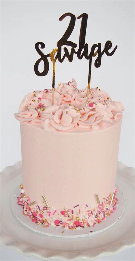 21st Birthday Cakes For Girls In Pink