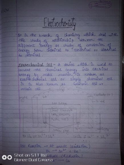 Cbse Class 12 Chemistry Chapter 3 Electrochemistry Handwritten Notes