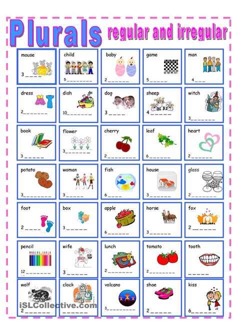 Irregular And Plural Nouns Worksheet Nouns Plural Irregular