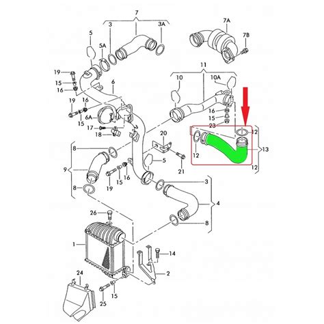 PRZEWÓD TURBO INTERCOOLERA VW SEAT AUDI 1J0145828R