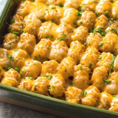 Best Cheesy Hamburger Tater Tot Casserole Recipe Tater Tot Hotdish