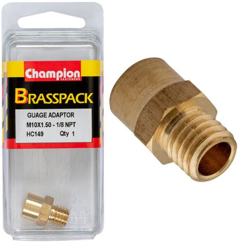 Gauge Adaptor Brass M X Male Npt Female Champion Parts