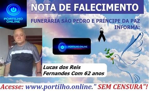 Nota De Falecimento Faleceu Hoje Em Patroc Nio Lucas Dos