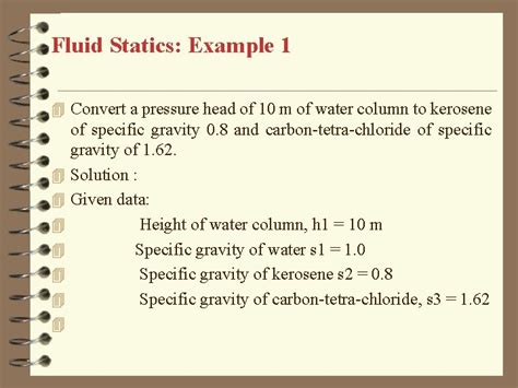 Fluid Statics Hydrostatics Or Fluid Statics Is