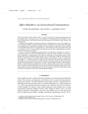 Fillable Online Homepages Inf Ed Ac Effect Handlers Via Generalised