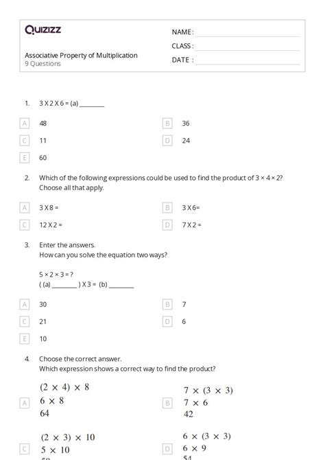 Commutative Property Multiplication Worksheets For 3rd Grade Worksheets Library