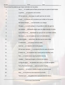 Verbs Start I M P End Ar Matching Spanish Worksheet C