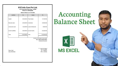 How To Create Balance Sheet In Microsoft Excel Accounting Balance Sheet In Excel Youtube