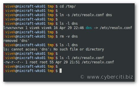 How To Linux Delete Symbolic Link Softlink Nixcraft