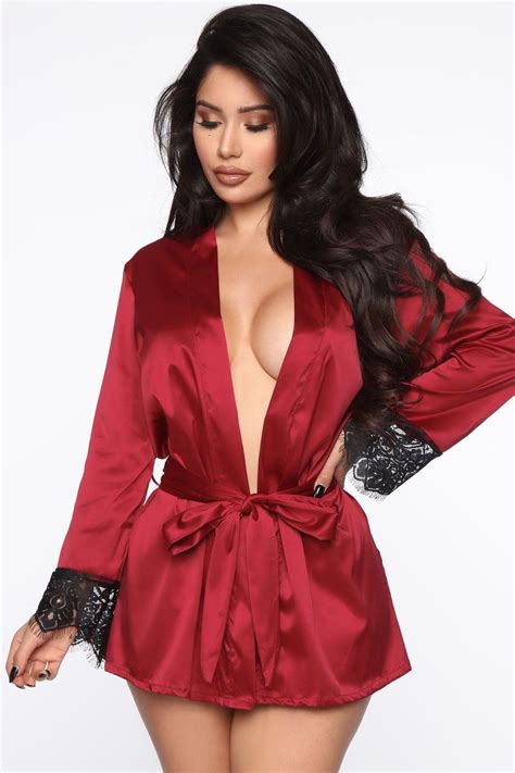 Bring Your Passion Lace Satin Robe Blue Black Lingerie And Sleepwear Fashion Nova Slim