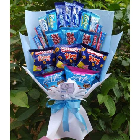 Jual S Buket BIG BIRU Paket Bingkisan Snack Ulang Tahun Ultah