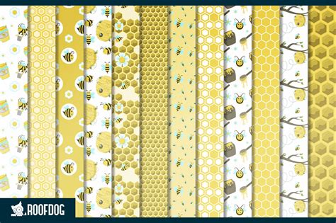 Honey Bee Digital Paper Masterbundles