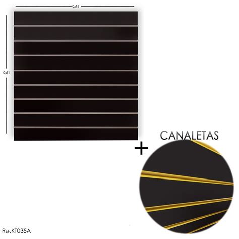 Painel Canaletado Preto 0 61 X 0 61 CANALETA AMARELA Shopee Brasil