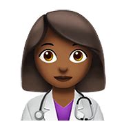 Emoji Profesional Sanitario Mujer Tono De Piel Oscuro Medio En