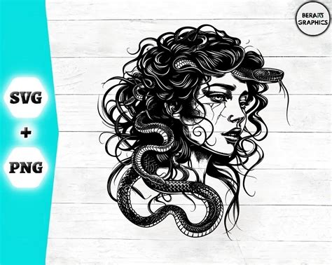 Medusa Svg Png Print File Medusa Svg Png Medusa Silhouette Vector Goddess Medusa Svg