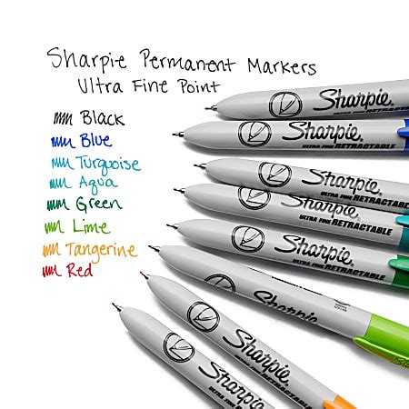 Sharpie Retractable Permanent Markers Ultra Fine Point Assorted Pack Of