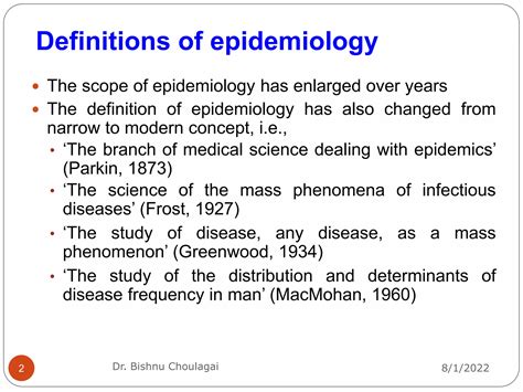 Epidemiology Definition Scope And Usesppt