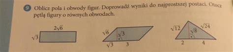 Oblicz Pola I Obwody Figur Doprowad Wyniki Do Najprostszej Postaci