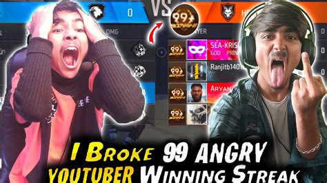 First Time Break 99 Winning Streak 😱laka Gamer Vs Angry Youtuber 😡